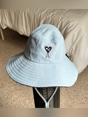 Puma X AMI Light Blue Bucket Hat with Chin Cord